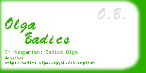 olga badics business card